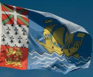 yapboz Saint Pierre ve Miquelon bayrağı